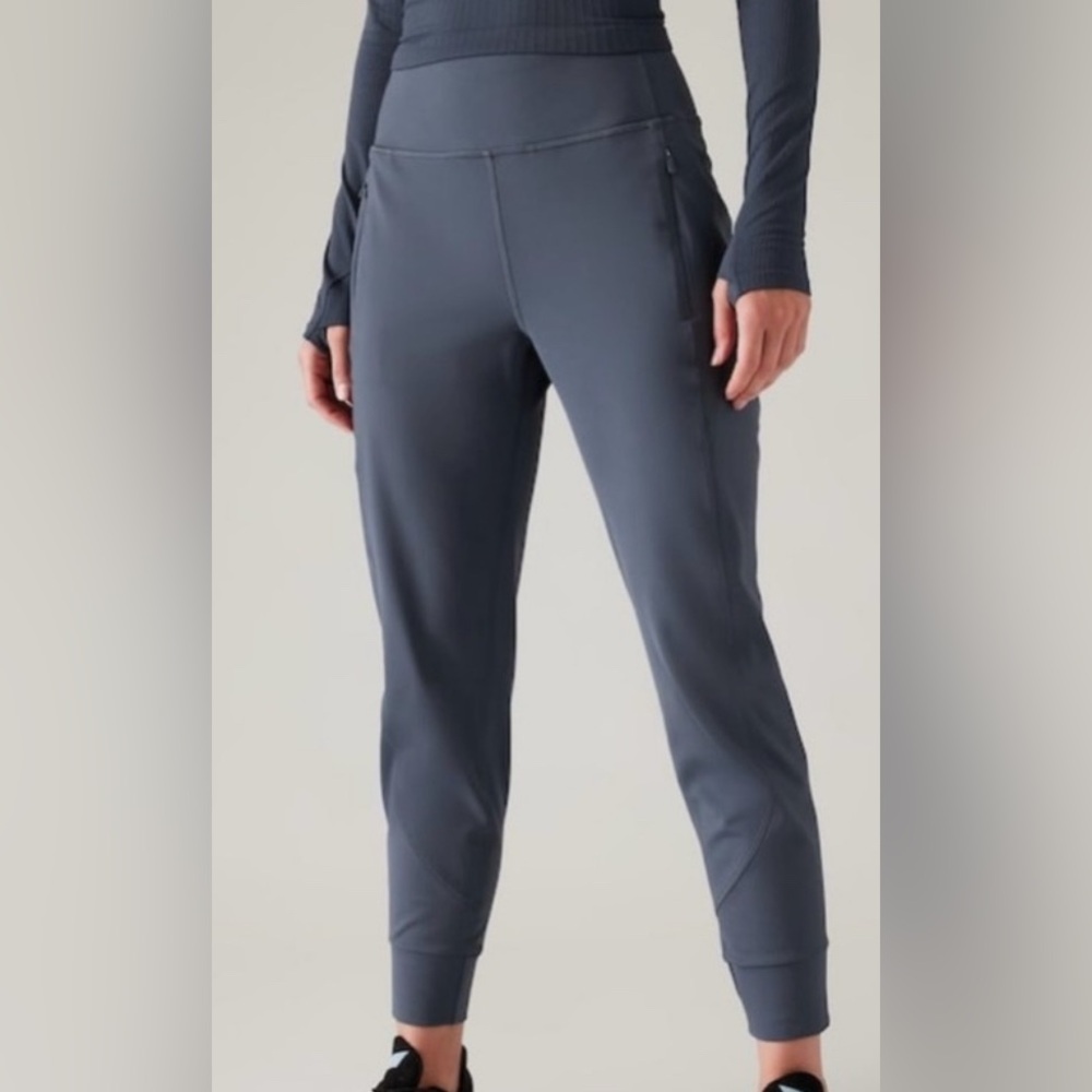 Athleta Rainier Mid Rise Jogger Granite Grey Blue XL 27”Inseam✨EUC Retail $129